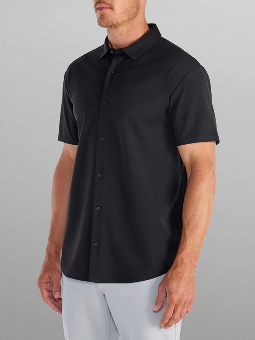 BYLT Basics Everyday Black Short Sleeve Button Down Shirt Men’s Size Large
